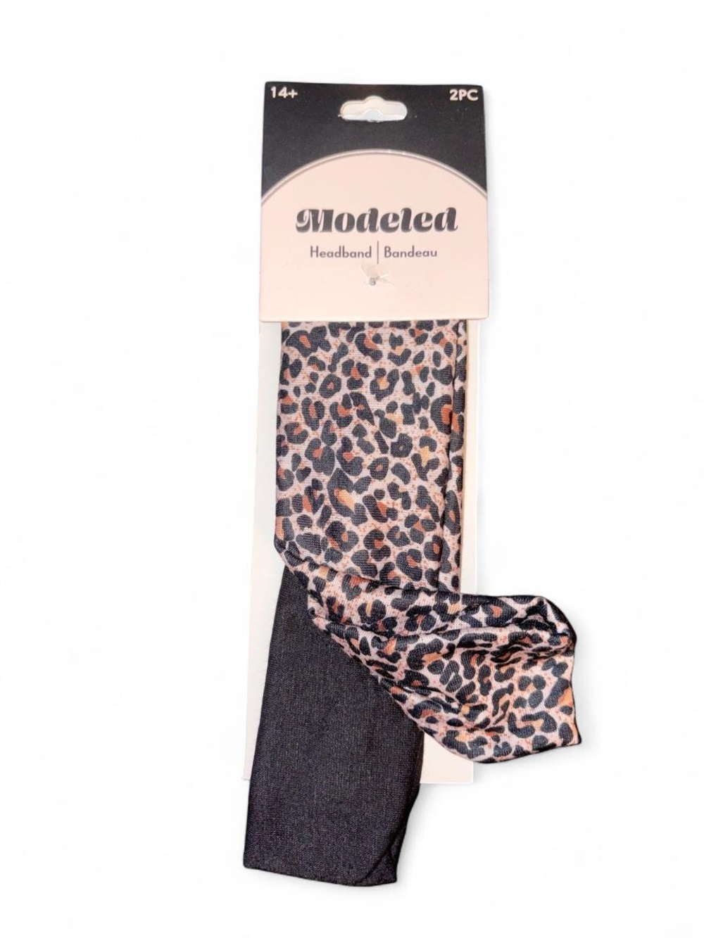 y2k mob wife headband set | cheetah print & solid black headbands